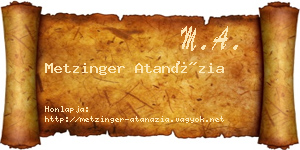 Metzinger Atanázia névjegykártya